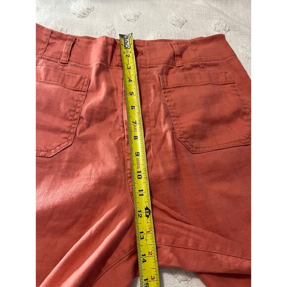 Anthropologie Mauve The Colette Linen Blend Crop Wide Leg Pants Orange Size 31 - Picture 10 of 10
